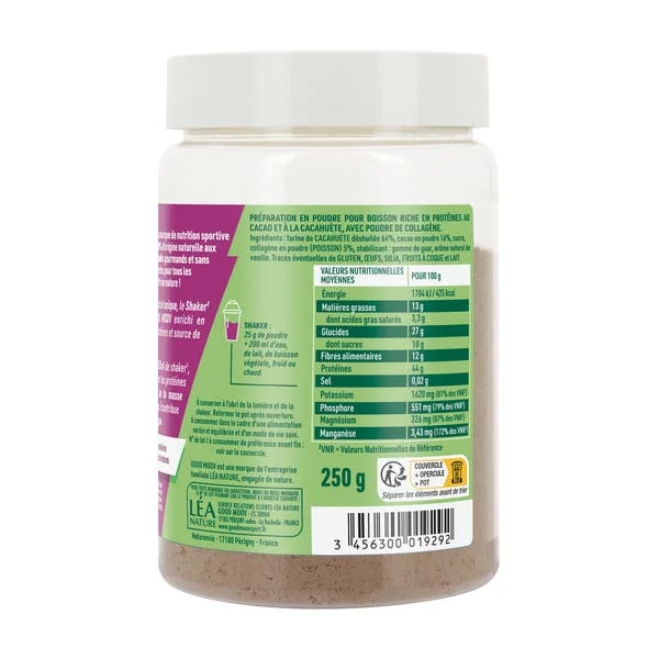 Shaker cacahuète cacao collagène
