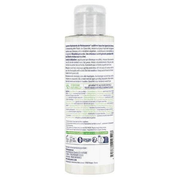 Shampoing Hydratant Douceur Coco Bio et Kératine Végétale - Tous Types de Cheveux, 100ml