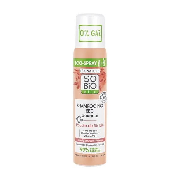 Shampooing sec douceur, poudre de riz bio