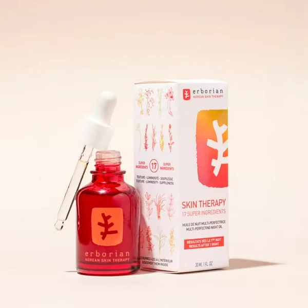 SKIN THERAPY - Huile de Nuit Multi-Perfectrice - Visage - Tous Types de Peaux, 30ml
