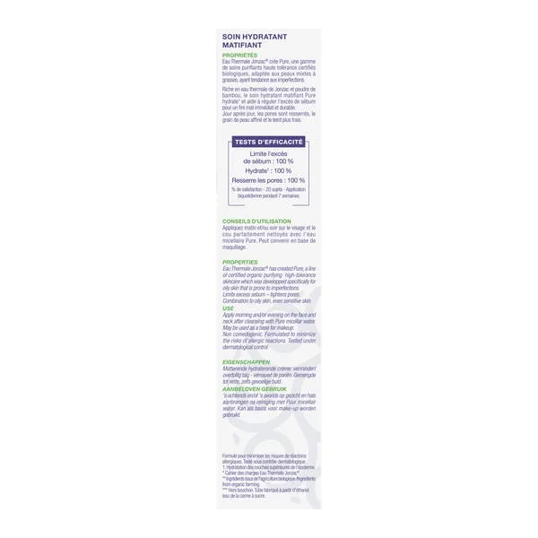 Soin hydratant matifiant - PURE bio