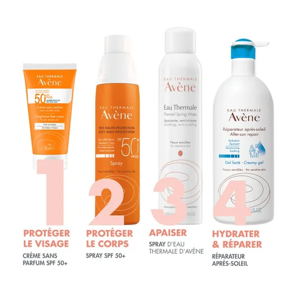 SOLAIRE - Crème Fini Invisible SPF50+ Sans Parfum - Visage - Peaux Sensibles et Sèches, 50ml