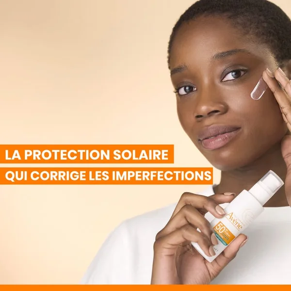 SOLAIRE - Fluide Anti-Imperfection SPF50 - Visage et Cou - Peaux Sensibles à Tendance Acnéique, 40ml