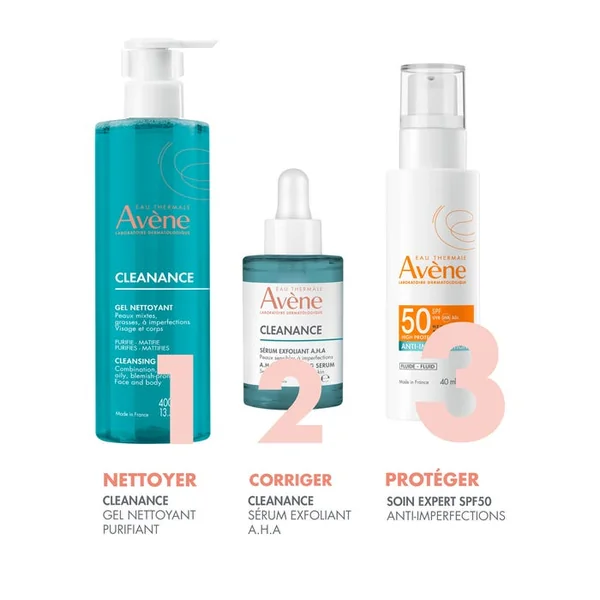 SOLAIRE - Fluide Anti-Imperfection SPF50 - Visage et Cou - Peaux Sensibles à Tendance Acnéique, 40ml