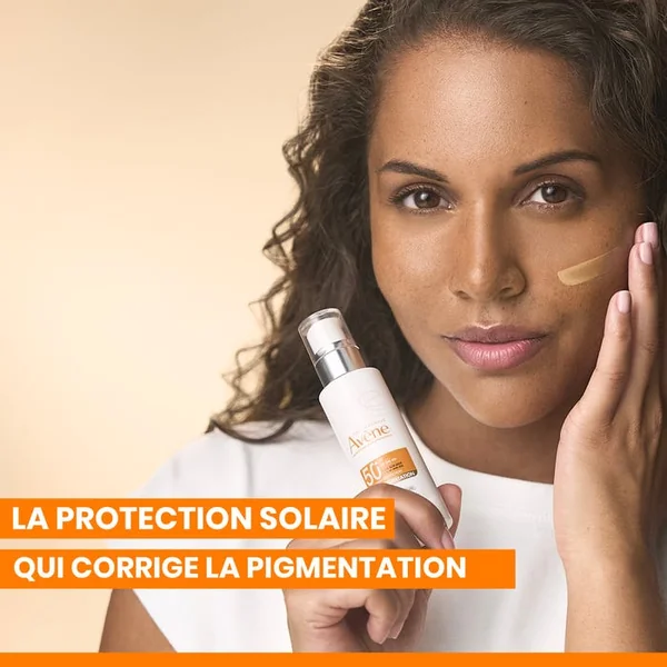 SOLAIRE - Fluide Anti-Pigmentation Teinté SPF50+ - Visage - Peaux Sensibles, 40ml