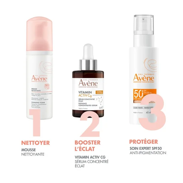 SOLAIRE - Fluide Anti-Pigmentation Teinté SPF50+ - Visage - Peaux Sensibles, 40ml