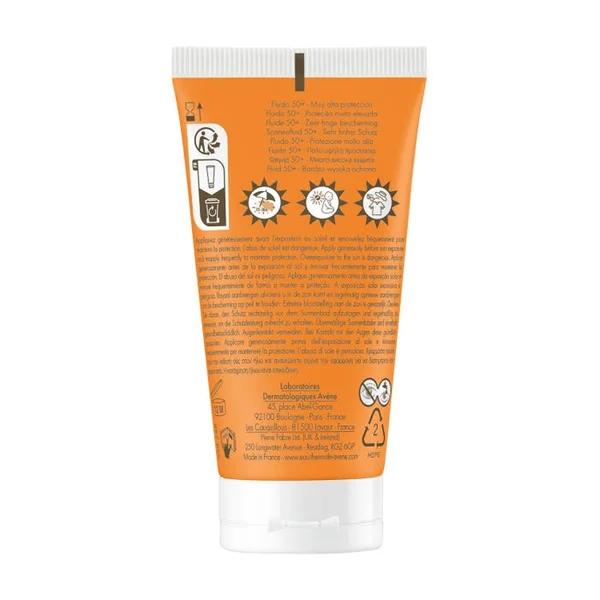 SOLAIRE - Fluide Ultra Léger SPF50+ - Visage - Peaux Sensibles Normales à Mixtes, 50ml