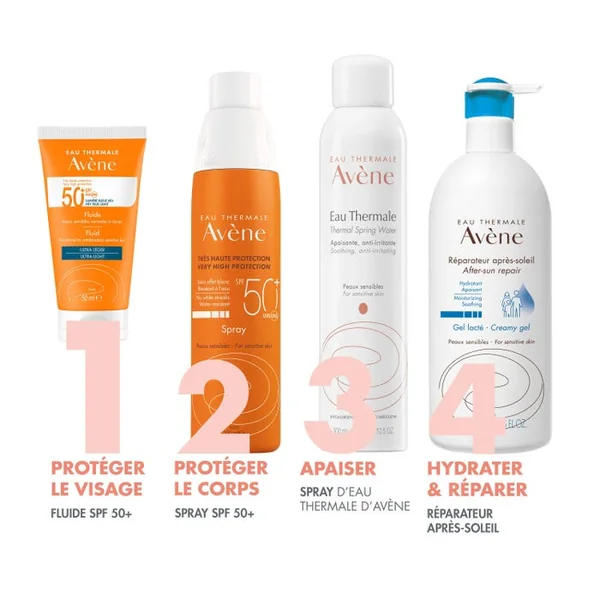 SOLAIRE - Fluide Ultra Léger SPF50+ - Visage - Peaux Sensibles Normales à Mixtes, 50ml