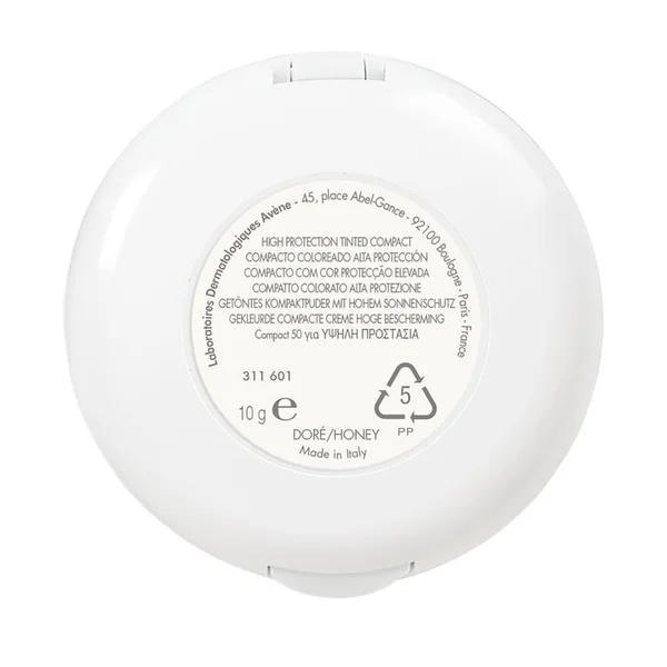 SOLAIRE - Haute Protection Minérale Compacte Teintée Doré SPF50 - Visage - Peaux Intolérantes, 10g