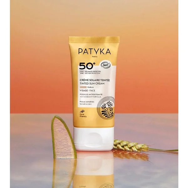 SOLAIRES - Crème Solaire Teintée SPF50+ Bio - Visage - Teinte Medium - Peaux Sensibles, 40ml