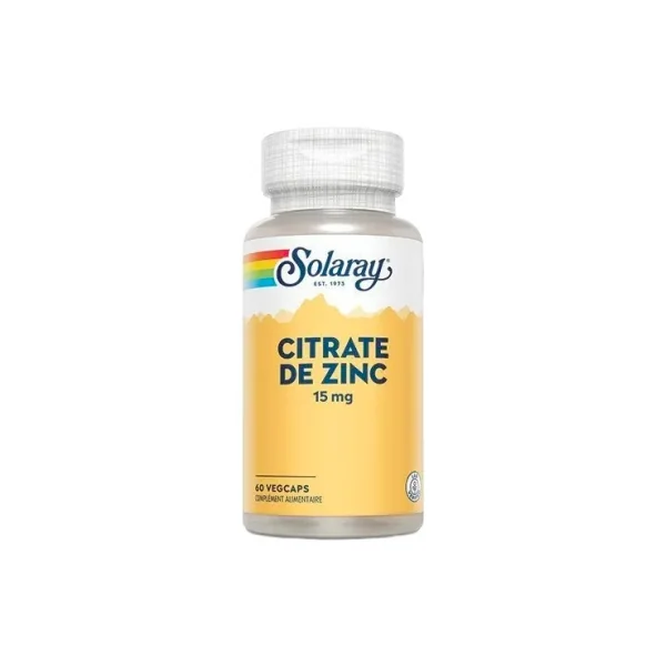 Solaray Citrate de Zinc 60 Capsules Végétales