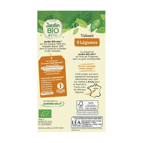 Soupe veloutée 9 légumes - bio