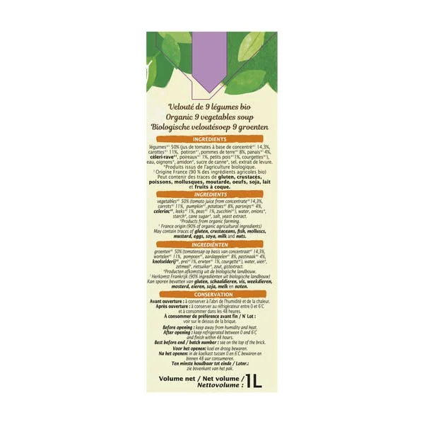 Soupe veloutée 9 légumes - bio
