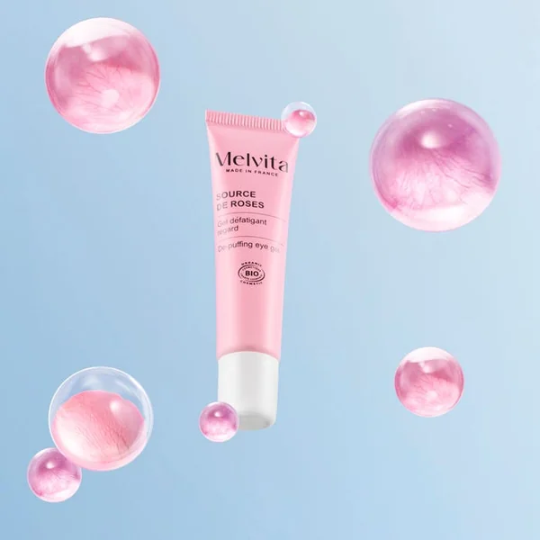 SOURCE DE ROSES - Gel Défatigant Regard Bio - Contour des Yeux Sensibles, 15ml
