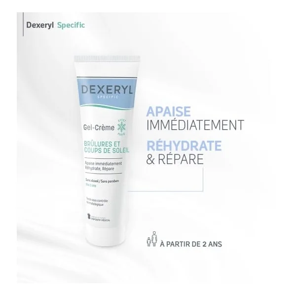 SPECIFIC - Gel-Crème Brûlures et Coups de Soleil Effet Frais - Corps - Tous Types de Peaux, 50g