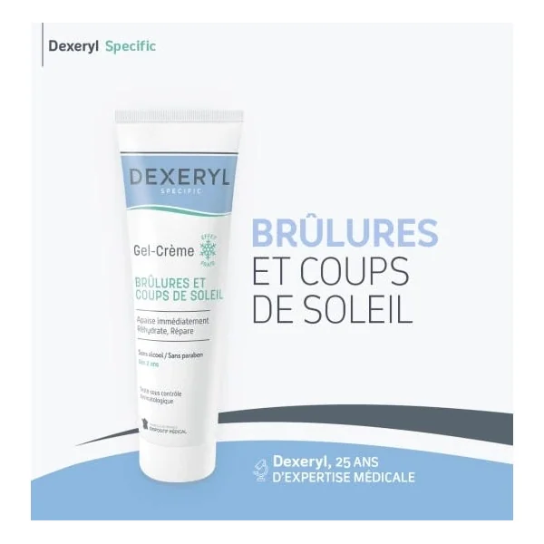 SPECIFIC - Gel-Crème Brûlures et Coups de Soleil Effet Frais - Corps - Tous Types de Peaux, 50g