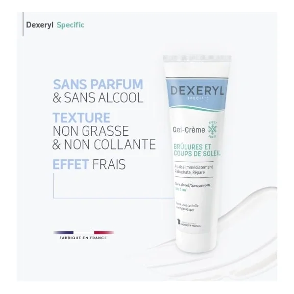 SPECIFIC - Gel-Crème Brûlures et Coups de Soleil Effet Frais - Corps - Tous Types de Peaux, 50g