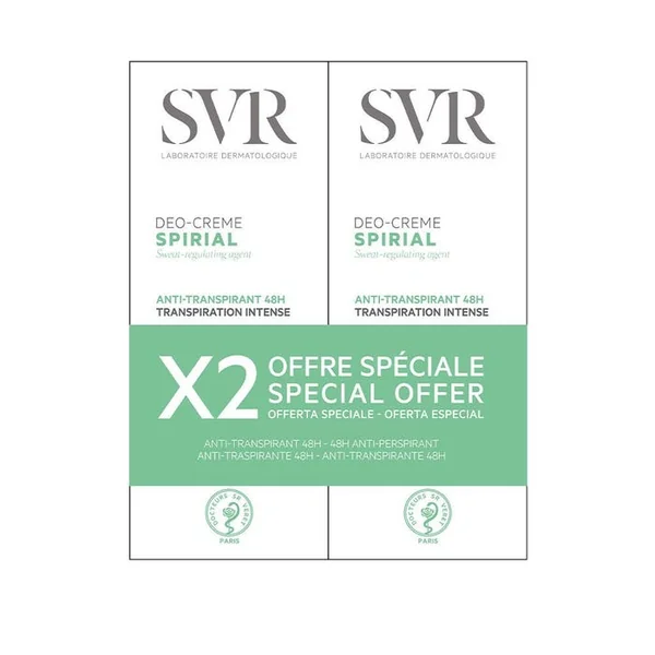 SPIRIAL - Déo-Crème Anti-Transpirant 48h, 2x50ml