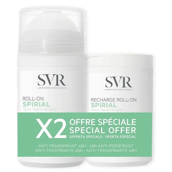SPIRIAL - Déodorant Anti-Transpirant 48h Roll-on 50ml + Recharge 50ml