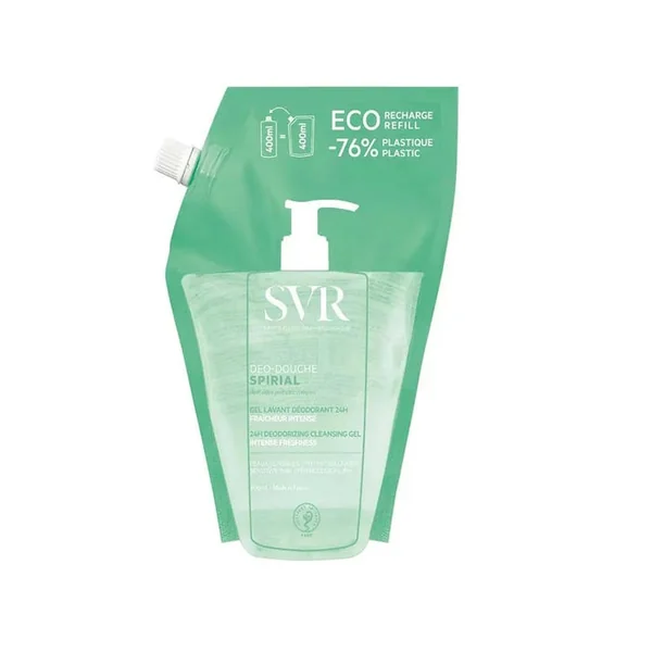 SPIRIAL - Eco Recharge Déo-Douche Gel Lavant Déodorant 24h - Visage, Corps, Cheveux et Hygiène Intime - Tous Types de Peaux, 400ml