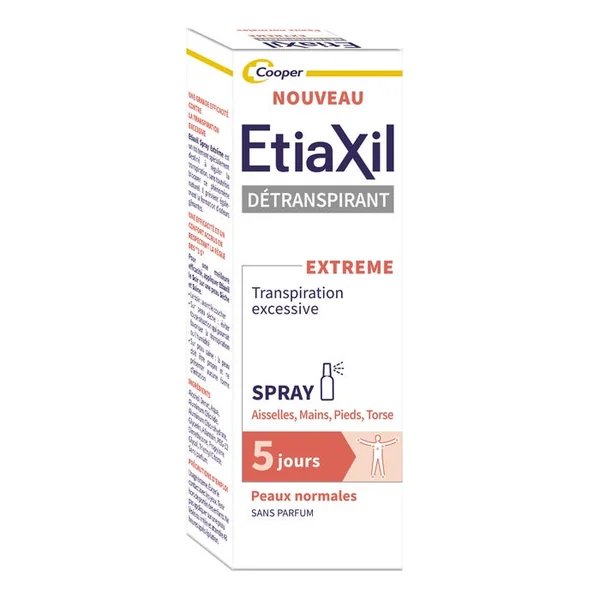 Spray Déodorant Detranspirant Extrême - Transpiration Excessive - Aisselles Mains Pieds Torse, 30ml