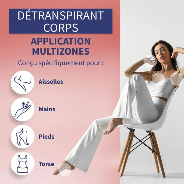 Spray Déodorant Detranspirant Extrême - Transpiration Excessive - Aisselles Mains Pieds Torse, 30ml
