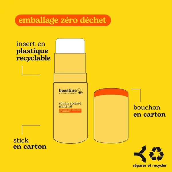 Stick Solaire Minéral SPF30 - Visage - Tous Types de Peaux, 18ml
