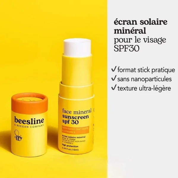 Stick Solaire Minéral SPF30 - Visage - Tous Types de Peaux, 18ml