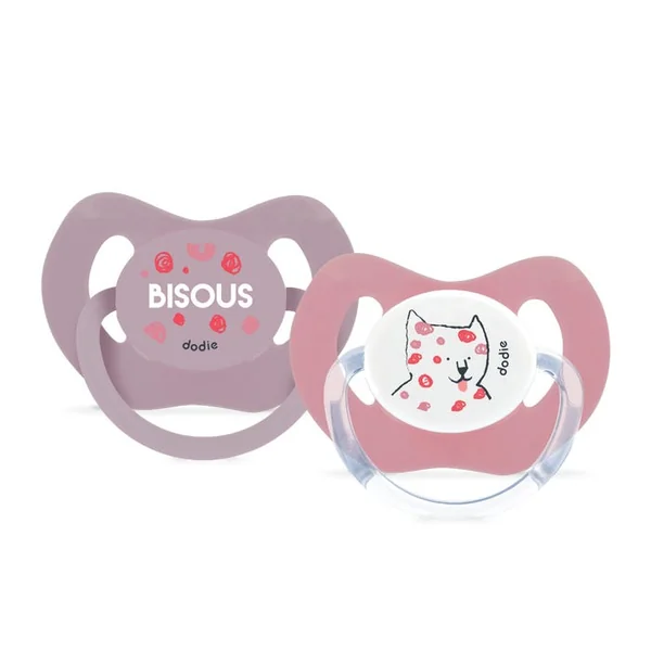 Sucettes Physiologique Duo Rose - Dès 18 mois et plus - Motif Aléatoire, Lot de 2 Sucettes
