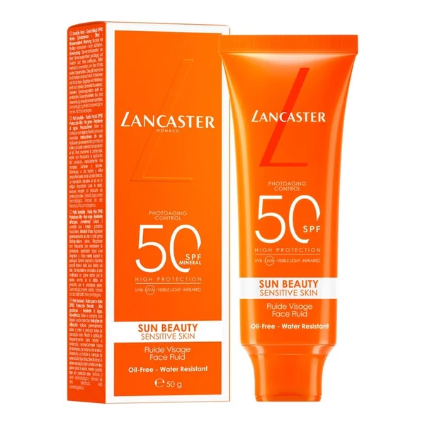 SUN BEAUTY SENSITIVE SKIN - Fluide Solaire SPF50 - Visage - Peaux Sensibles et Réactives, 50ml