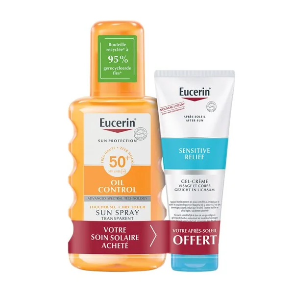 SUN PROTECTION - Sensitive Protect Sun Spray Transparent SPF50+ 200ml + Après-Soleil Sensitive Relief 50ml Offert