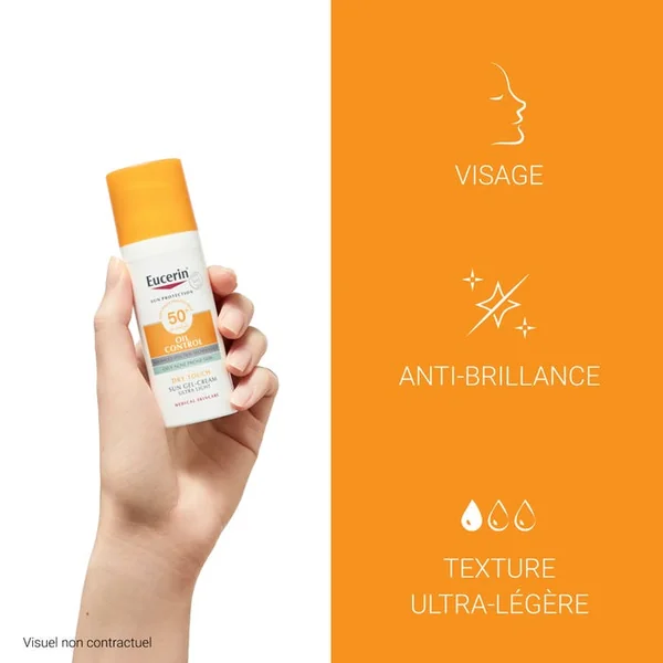 SUN PROTECTION - Sun Gel-Crème Oil Control SPF50+ Toucher Sec - Visage - Peaux à Imperfections, 50ml