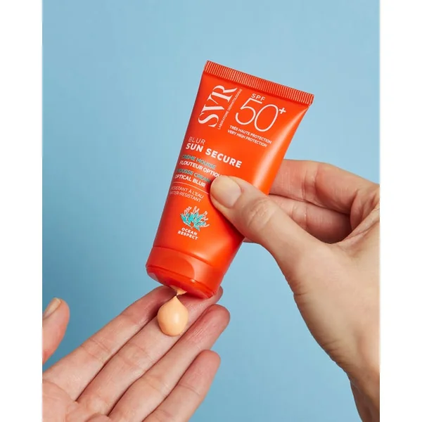 SUN SECURE BLUR - Crème Mousse Solaire Sans Parfum SPF50+ - Visage - Peaux Sensibles, 50ml