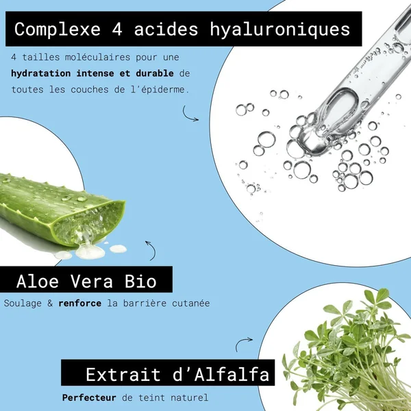 Sérum Hydratant 24h aux 4 Acides Hyaluroniques
