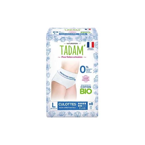 Tadam' Culottes pour Fuites Urinaires Plus Taille L 8 Culottes