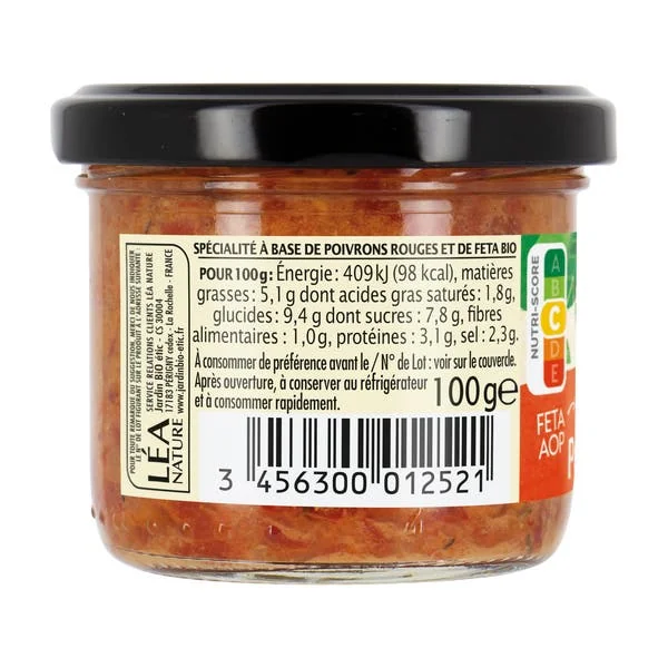 Tartinade Poivron Féta - bio