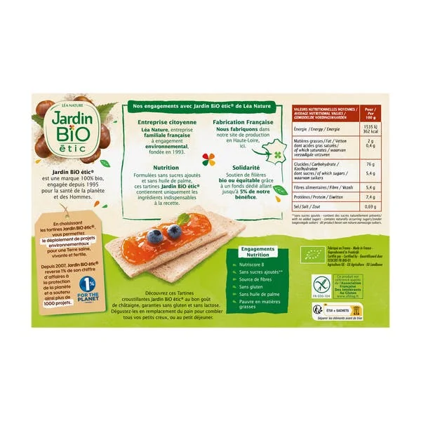 Tartines craquantes châtaigne sans gluten