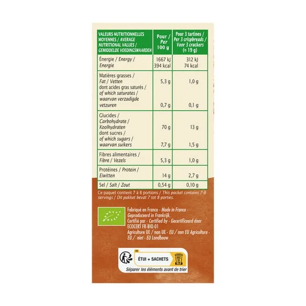 Tartines craquantes Noisette - bio