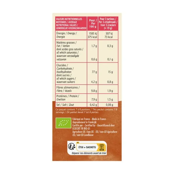 Tartines craquantes Seigle-bio