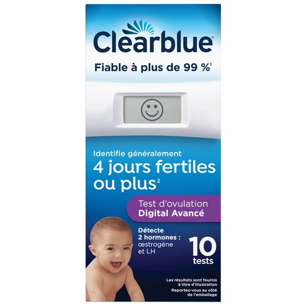 Test d'Ovulation Digital Avancé - Avec Lecteur des Deux Hormones, 10 Tests