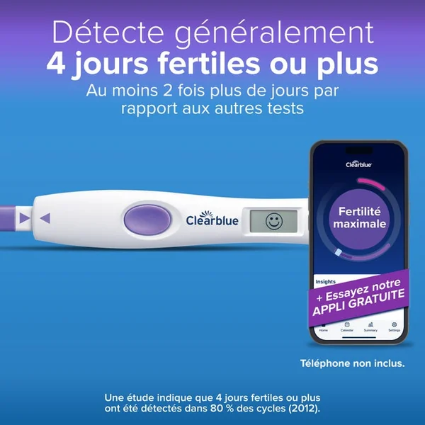 Test d'Ovulation Digital Avancé - Avec Lecteur des Deux Hormones, 10 Tests