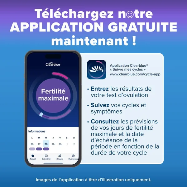 Test d'Ovulation Digital Avancé - Avec Lecteur des Deux Hormones, 10 Tests
