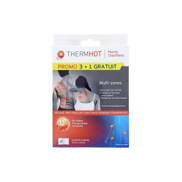 Thermhot 3 Patchs Chauffants Multi-Zones + 1 Gratuit