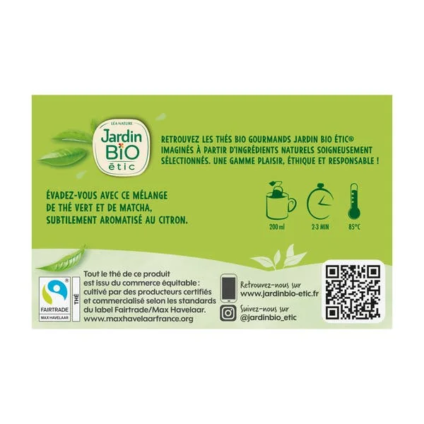 Thé vert Equitable Matcha Citron - bio
