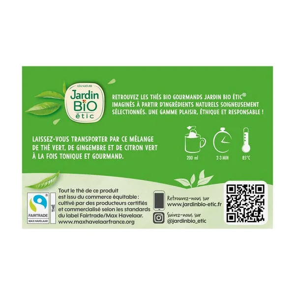 Thé vert Gingembre Citron Vert - bio