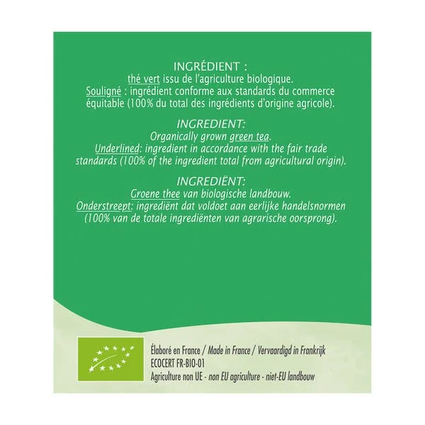 Thé vert Nature Doux - bio