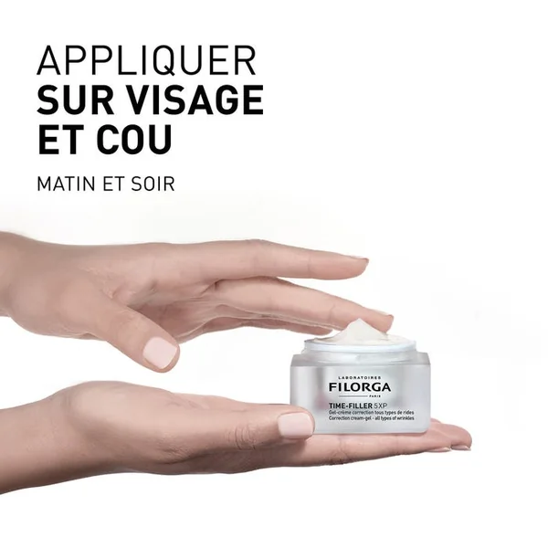 TIME-FILLER 5XP - Gel-Crème de Jour à l'Acide Hyaluronique Anti-Rides - Peaux Mixtes à Grasses, 50ml