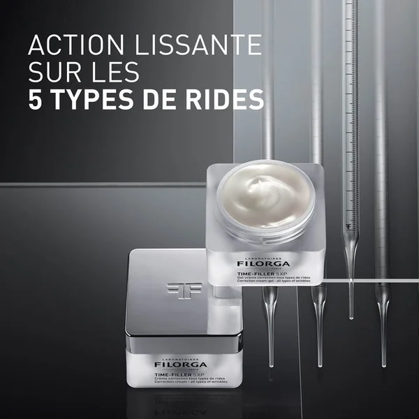 TIME-FILLER 5XP - Gel-Crème de Jour à l'Acide Hyaluronique Anti-Rides - Peaux Mixtes à Grasses, 50ml