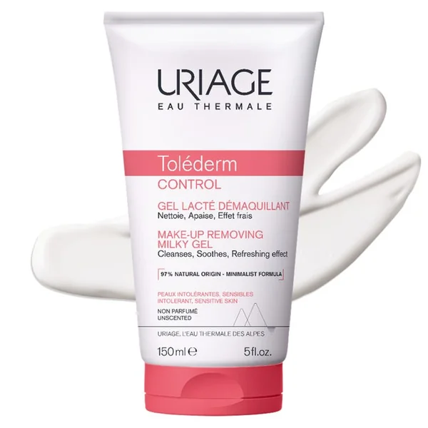 TOLEDERM CONTROL - Gel Lacté Démaquillant - Visage et Yeux - Peaux Sensibles, 150ml