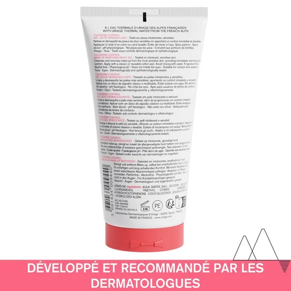 TOLEDERM CONTROL - Gel Lacté Démaquillant - Visage et Yeux - Peaux Sensibles, 150ml